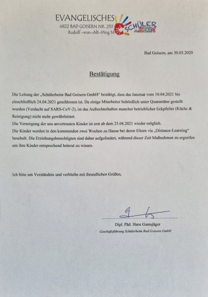 Ansicht des Schülerheims